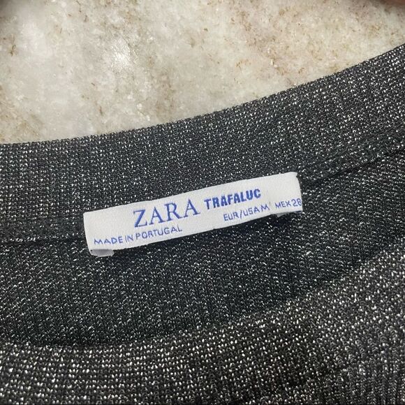 Zara Trafaluc Gray Casual Dress Long Sleeve Bodycon Scoop Neck Size Medium - Picture 8 of 8